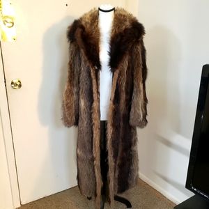 Exquisite vintage Beaver and Silver Fox Fur Full Length Coat worth $3200!
